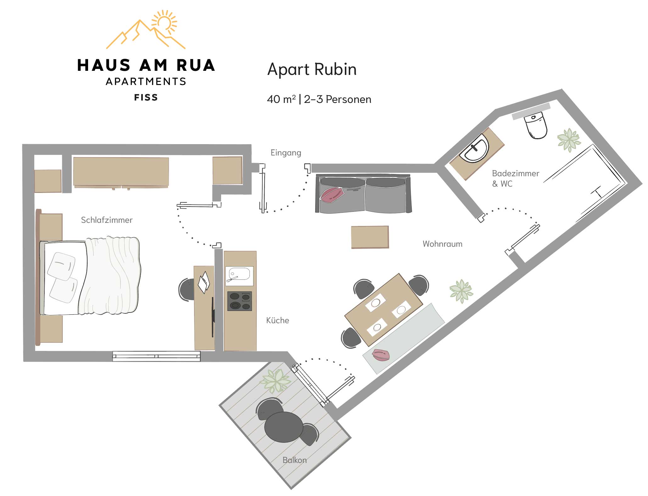 grundriss apart rubin haus rua fiss
