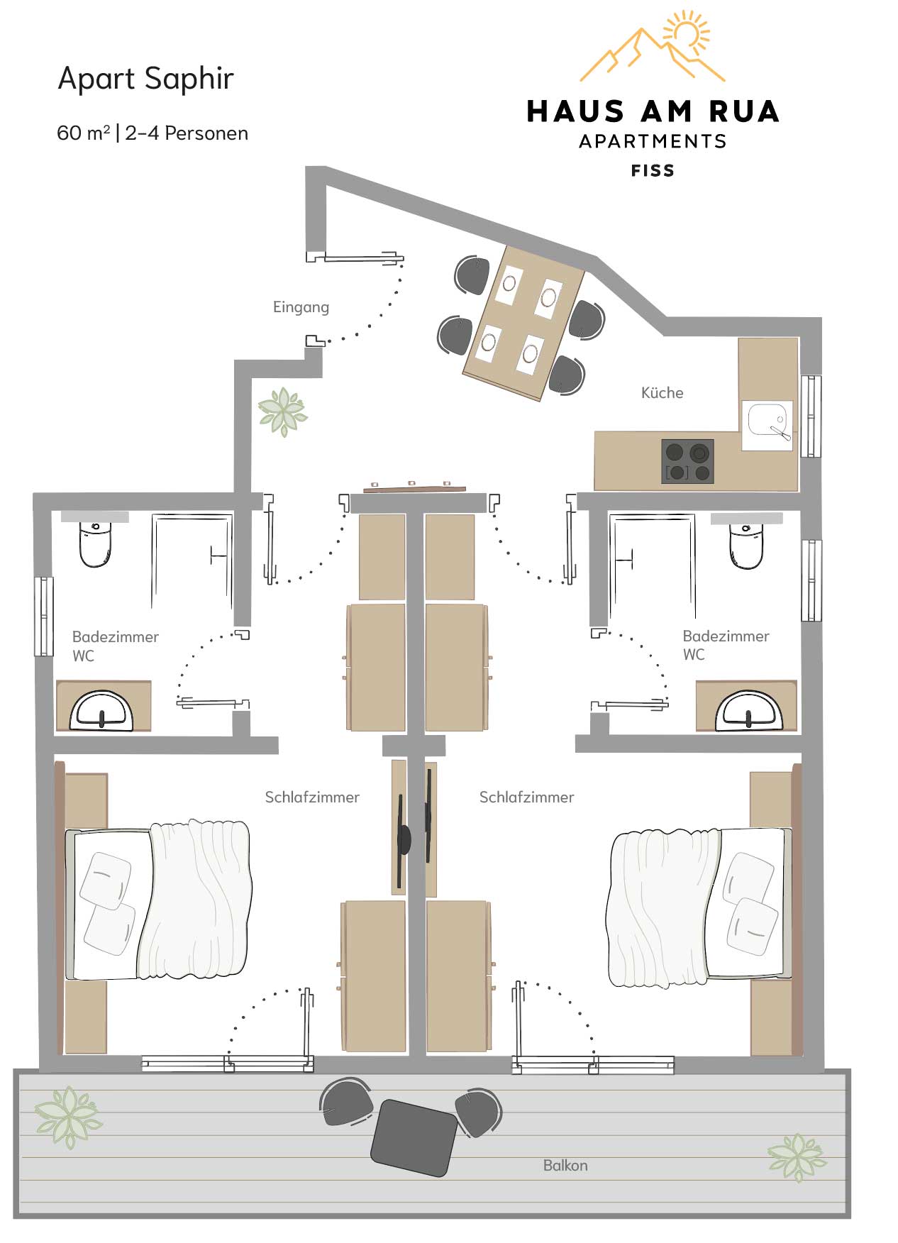 grundriss apart saphir haus rua fiss